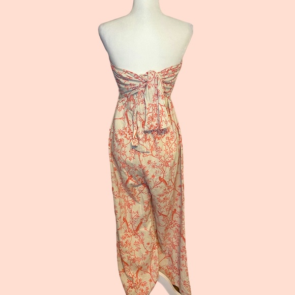 FORE - Strapless Jumpsuit. Zipper back With Tie In Back. Size L - Picture 6 of 13